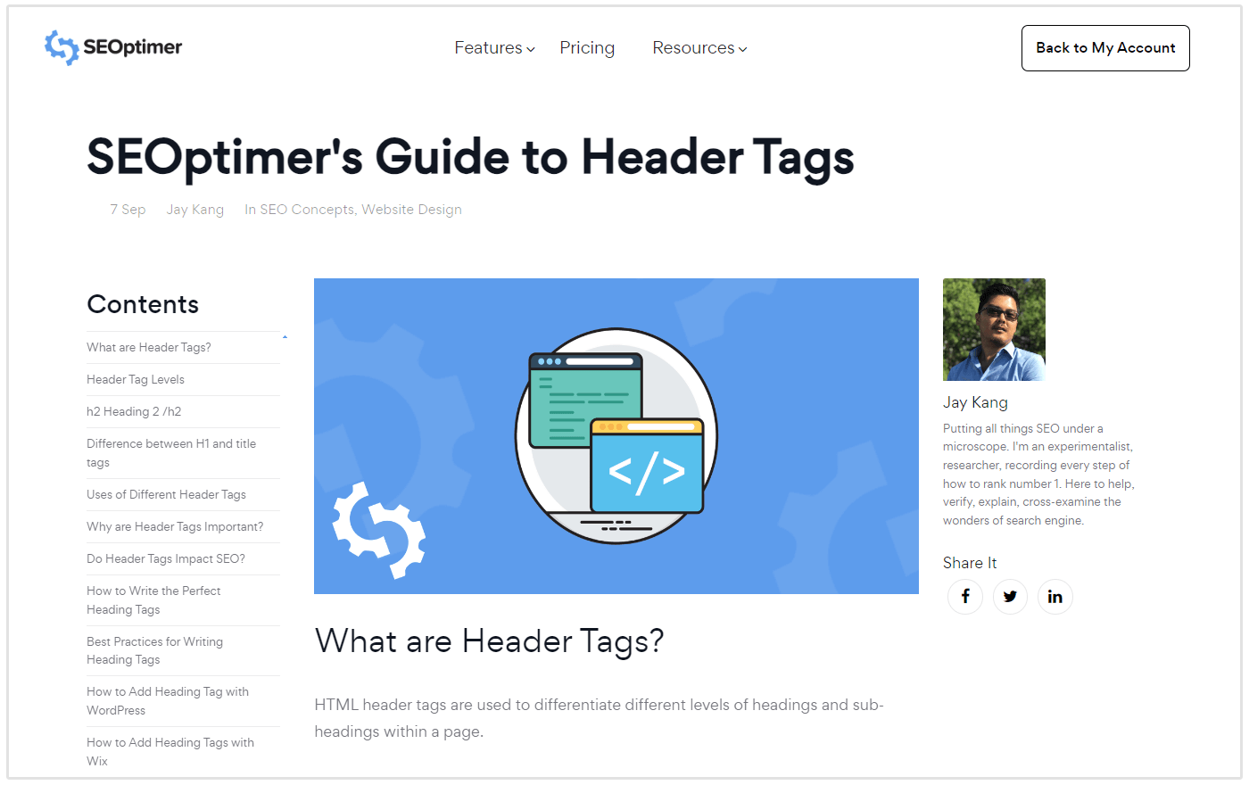 seoptimer header tags article